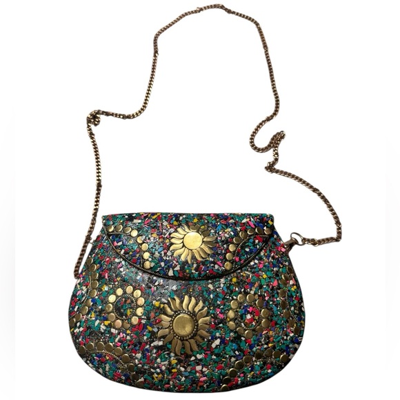 Ramla Handbags - RAMLA Bel-Air multicolor Mosaic Bag Hand Made in Morocco